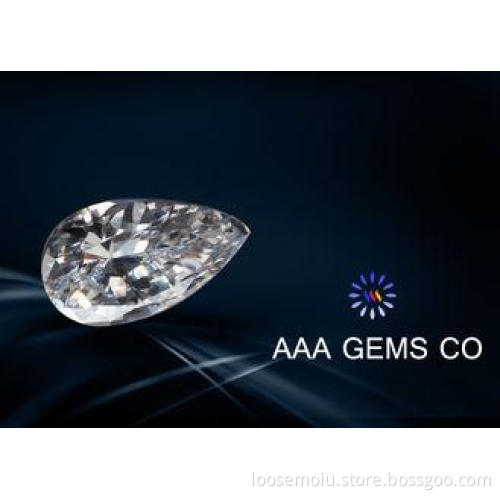 Pear Cut White Moissanite Loose Diamonds For Handbags 5mm x
